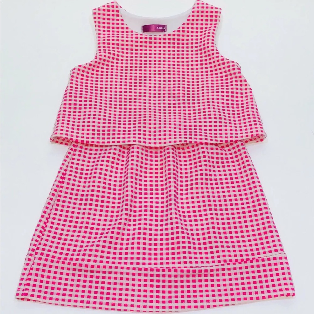 AQUA Bloomingdale's Sleeveless Pink Check Dress